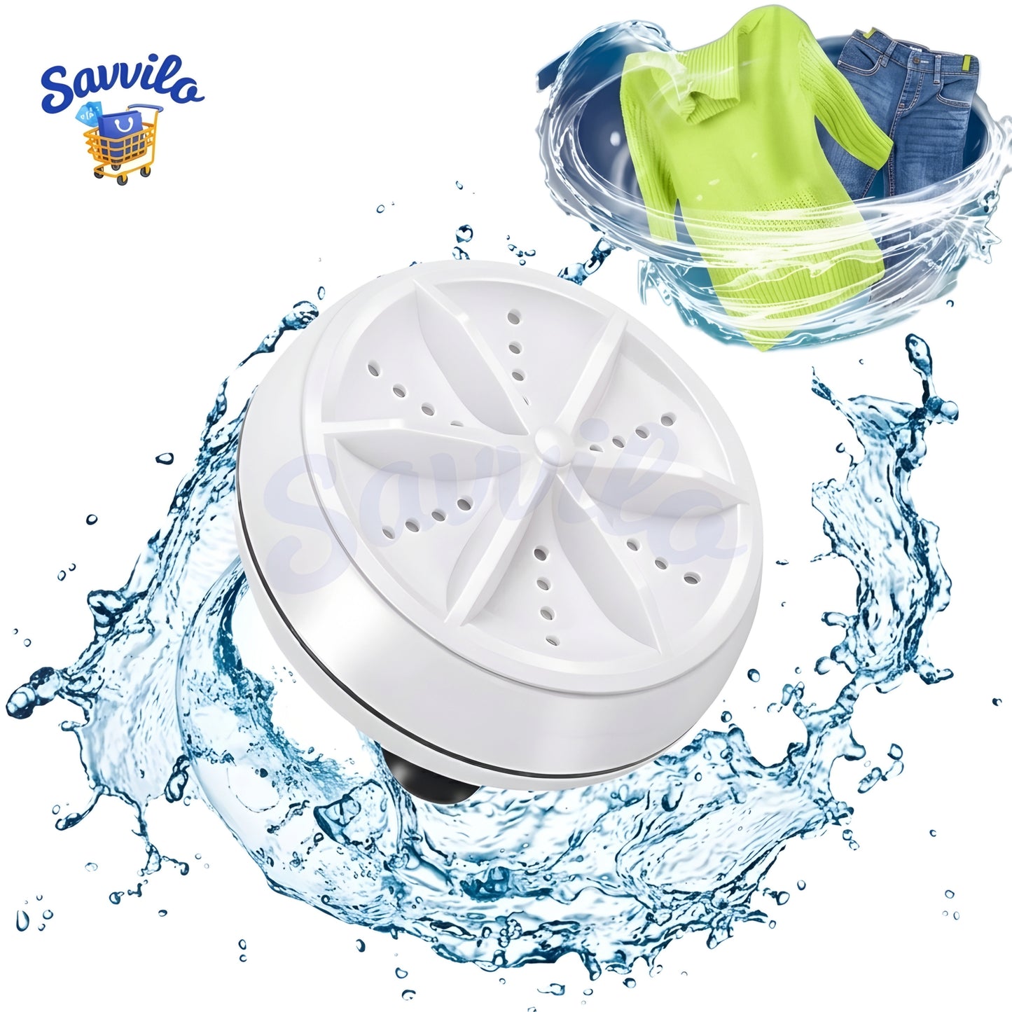 Portable Turbine Ultrasonic Washing Machine - (IMPORTED)