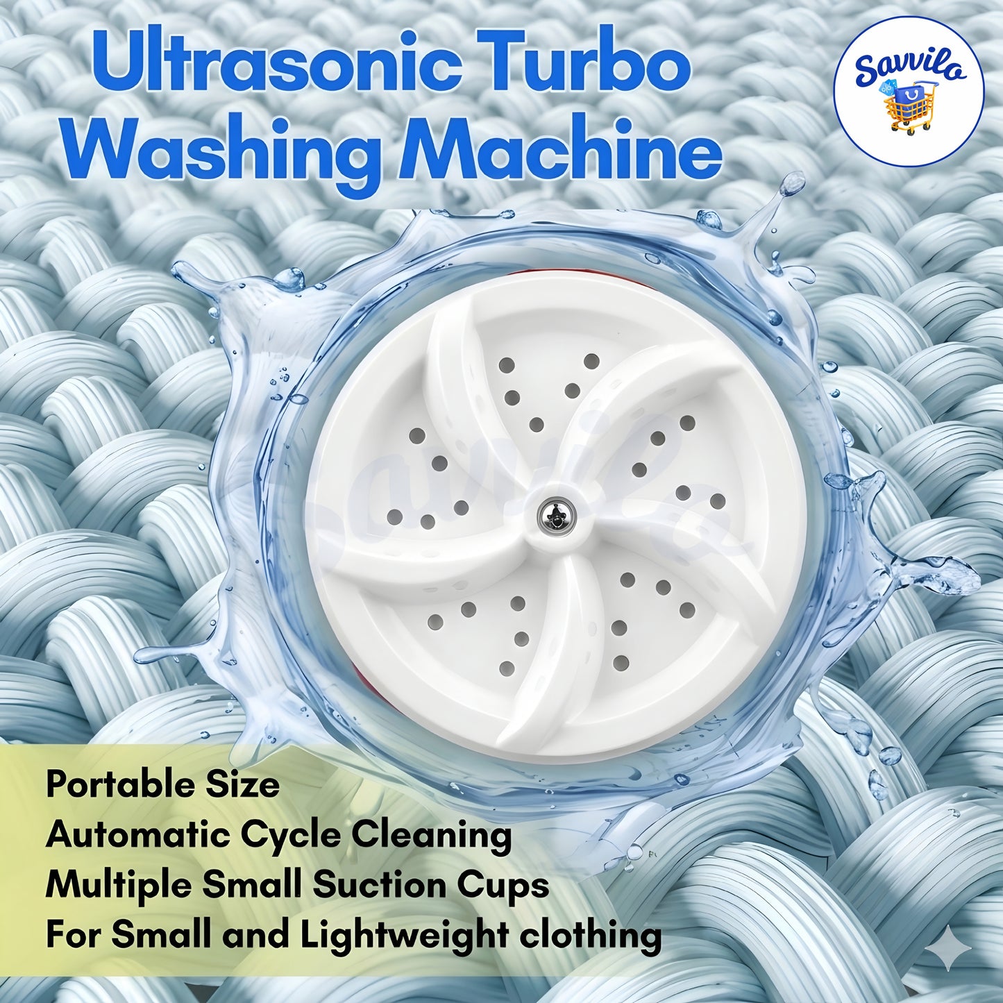 Portable Turbine Ultrasonic Washing Machine - (IMPORTED)