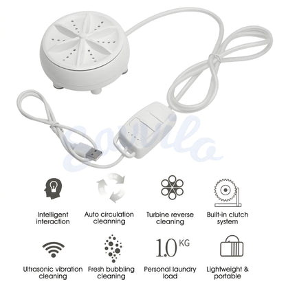Portable Turbine Ultrasonic Washing Machine - (IMPORTED)